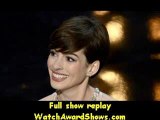 #Actress Anne Hathaway accepts the Best Supporting Actress award for Les Miserables onstage Oscars 2013