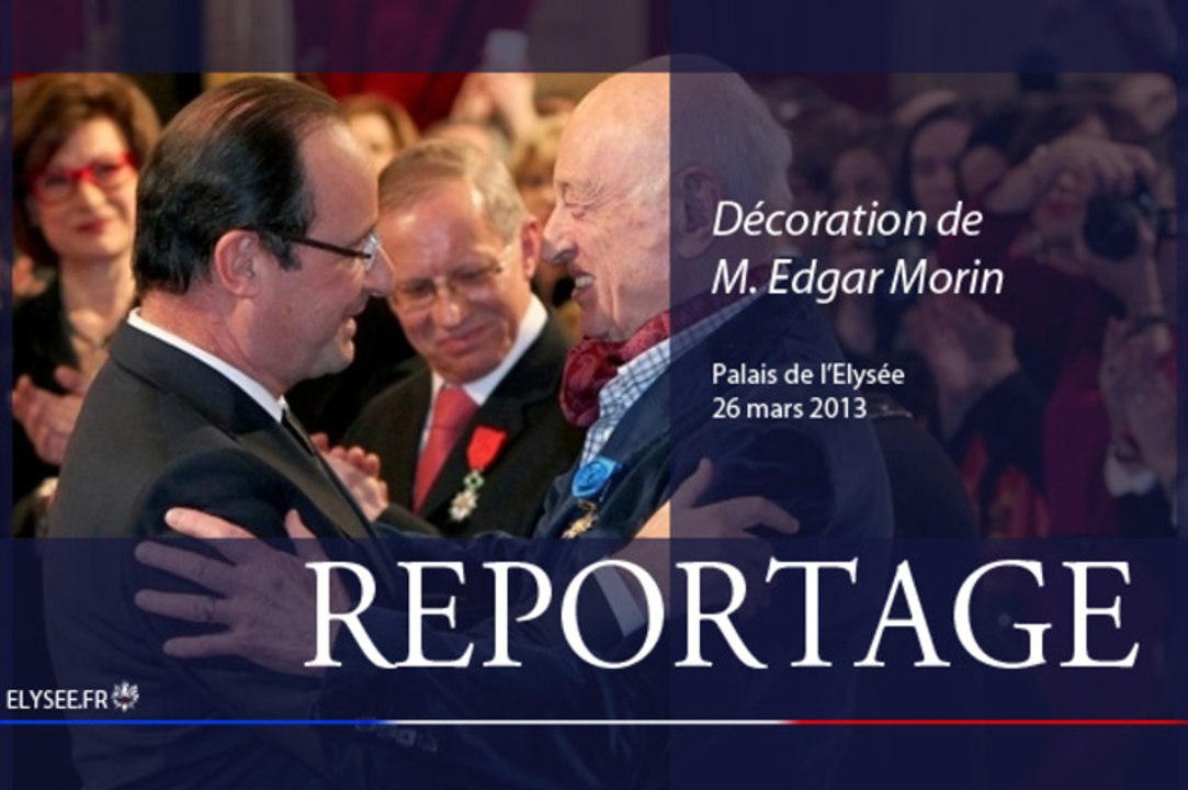 Interview d'Edgar Morin, à l'occasion de sa décoration par le président de la République