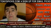 Oklahoma City Thunder versus New Orleans Hornets Pick Prediction NBA Pro Basketball Odds Preview 2-27-2013