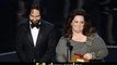Academy Awards Paul Rudd and actress Melissa McCarthy present onstage Academy Awards 2013