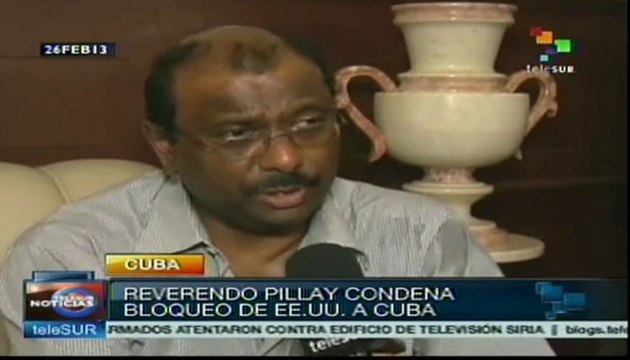 Reverendo Pillay condena bloqueo de EE.UU. contra Cuba