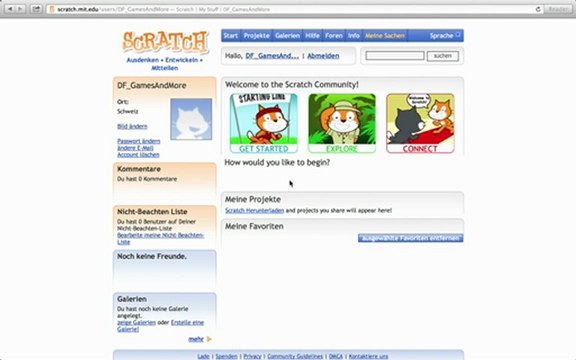 -Benutzerkonto erstellen- Ein eigenes Game| Scratch Tutorial #1 (Deutsch HD)