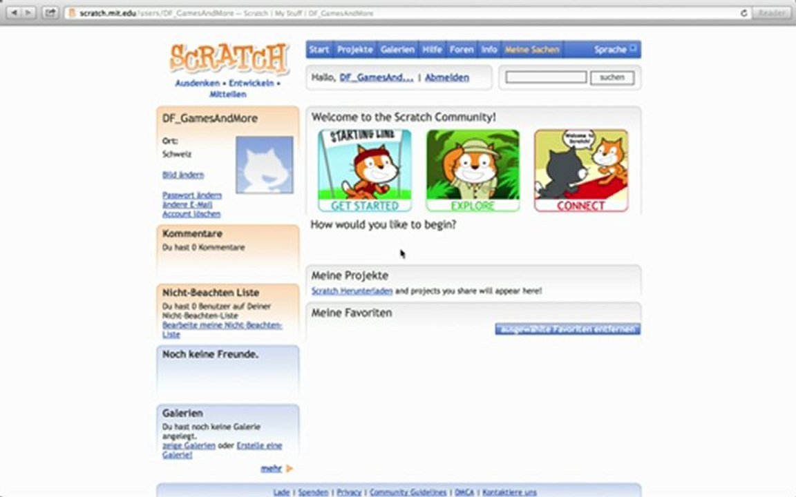 -Benutzerkonto erstellen- Ein eigenes Game| Scratch Tutorial #1 (Deutsch HD)