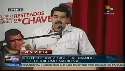 Chávez sigue al frente de Venezuela: Maduro