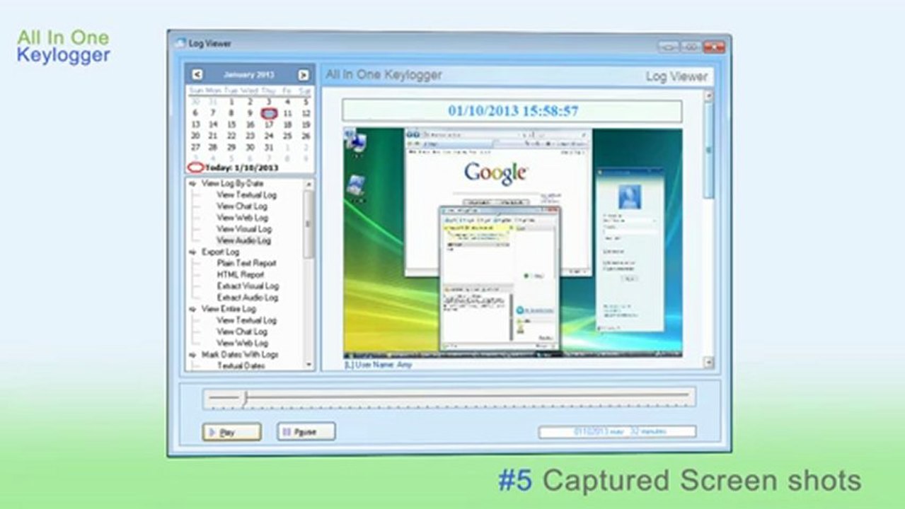 All In One Keylogger by Relytec - Best keylogger software available! Free trial Download.  Invisible surveillance tool that secretly tracks and registers all activities from all computer users and can automatically send the logs to a desired e-mail/FTP...