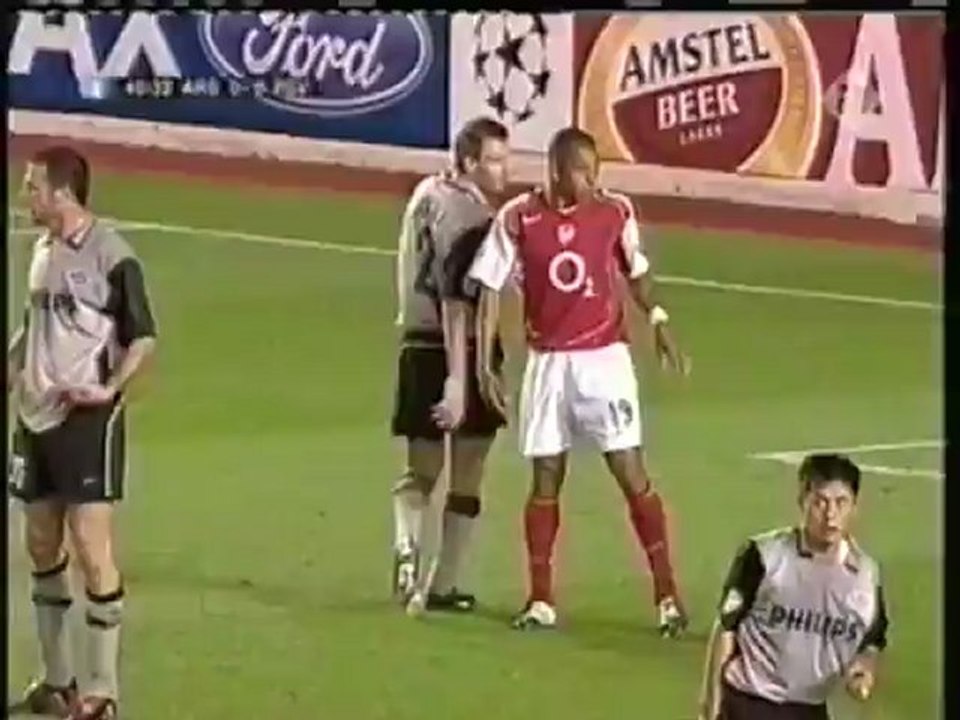 2004 (September 14) Arsenal (England) 1-PSV Eindhoven (Holland) 0 (Champions League)