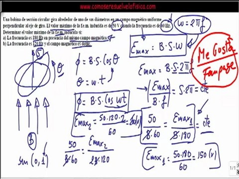 Examen Selectividad Fisica resuelto Fuerza Electromotriz inducida Campo Magnetico