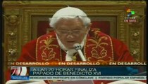 Mensaje del papa Benedicto XVI a los cardenales