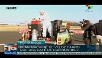Rompe récord de velocidad auto que usa café como combustible