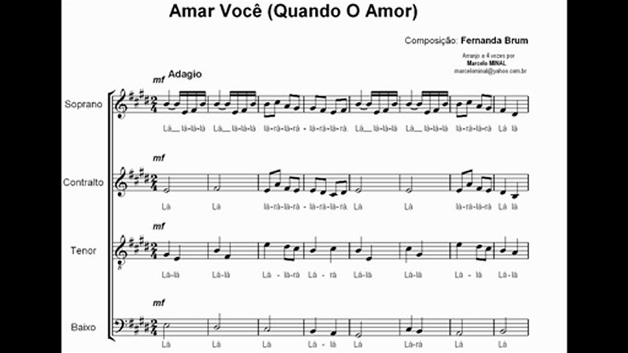 Amar Você - Quando O Amor - Arranjo para Coral - Fernanda Brum