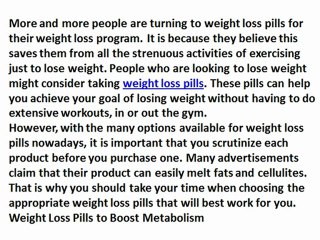 What is Weight loss Pills