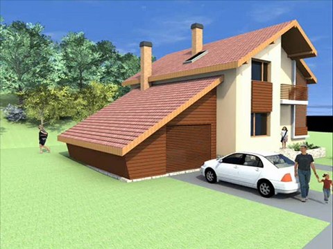 Casa B13 .Proiecte case mici.Proiecte case cu mansarda. Modele case cu mansarda. Casa cu mansarda mica.