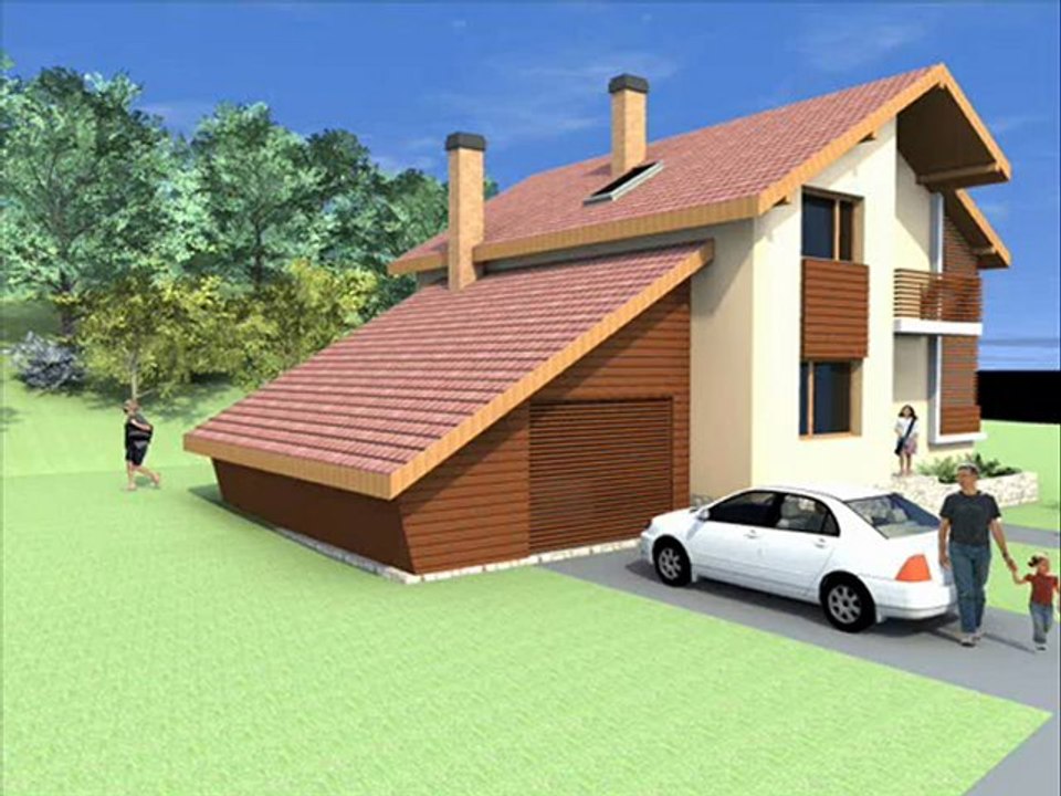 Casa B13 .Proiecte case mici.Proiecte case cu mansarda. Modele case cu mansarda. Casa cu mansarda mica.