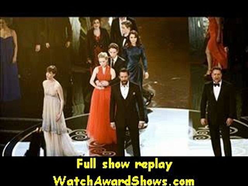 Actress Anne Hathaway actor Hugh Jackman and actor Russell Crowe Les Miserables perform Academy Awards 2013