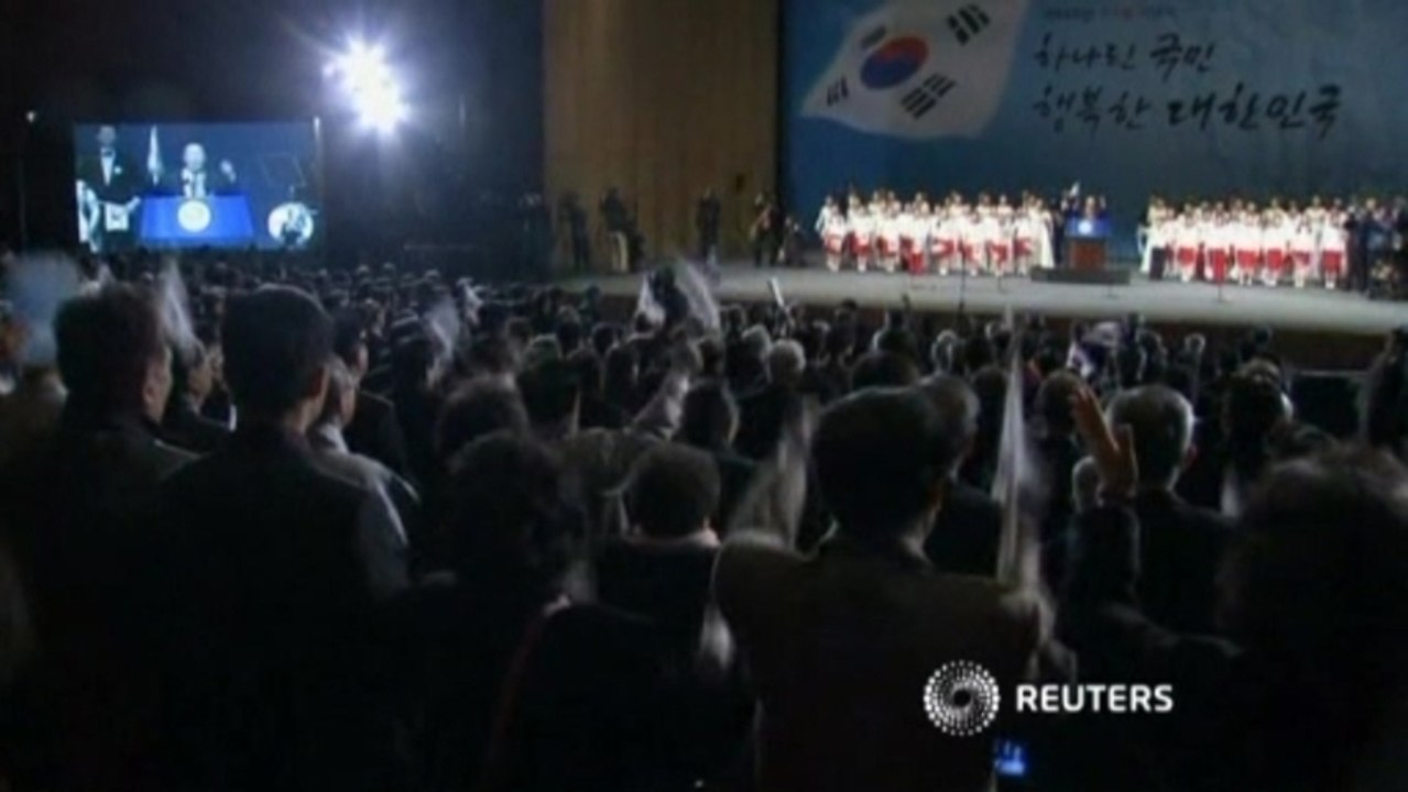 South Koreans protest against Japan and North Korea
