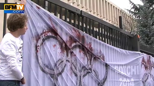 Russie: RSF manifeste devant l'ambassade à un an des JO - 01/03