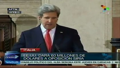 Anuncia Kerry apoyo de EE.UU a oposición siria
