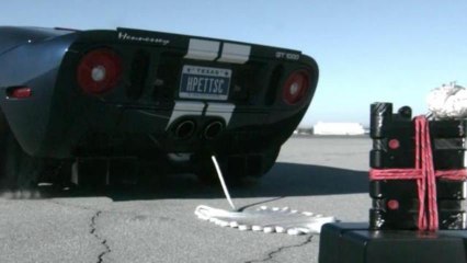 Indestructible Flask Thrown From Helicopter, Dragged by Sportscar