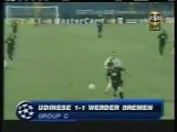2005 (October 18) Udinese (Italy) 1-Werder Bremen (Germany) 1 (Champions League)