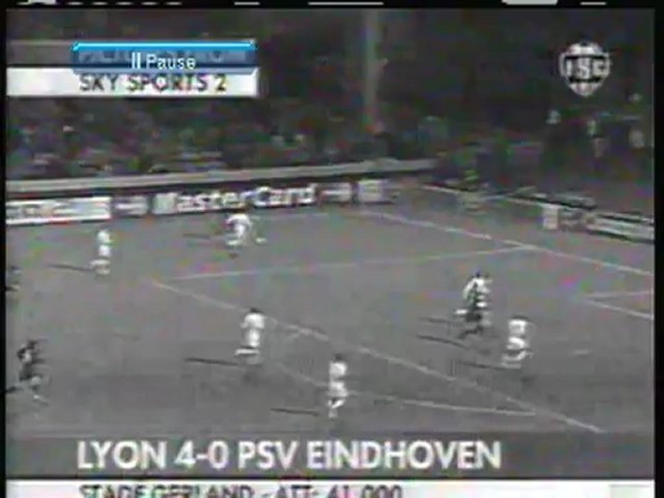 2006 (March 8) Olympique Lyonnais (France) 4-PSV Eindhoven (Holland) 0 (Champions League)