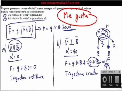 Examen Selectividad Fisica resuelto trayectoria de una carga Campo Magnetico