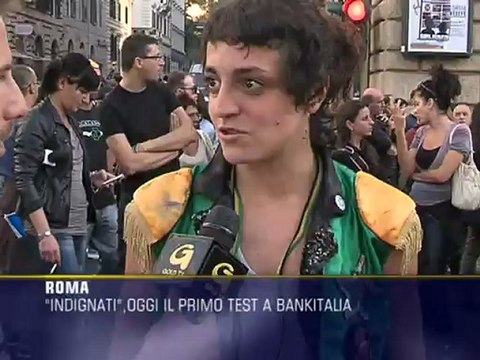 Indignati , manifestazione davanti la Banca d'Italia