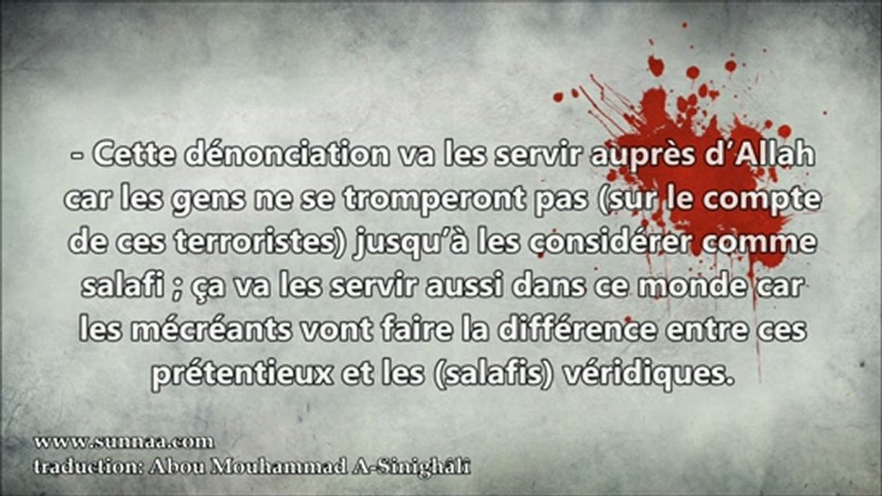 LA SALAFIYA EST INNOCENTE DU TERRORISME - Cheikh Mohamed al Madkhali