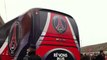 Arrivée du bus des joueurs du PSG à Reims pour le match Reims/PSG