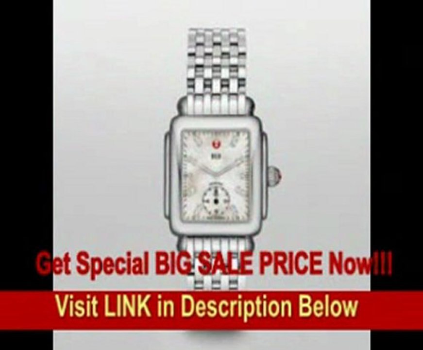 [FOR SALE] MICHELE Deco 16 Stainless Steel White Diamond Dial Bracelet Watch