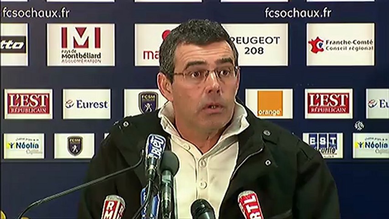 Conférence de presse FC Sochaux-Montbéliard - AS Nancy-Lorraine : Eric HELY (FCSM) - Patrick GABRIEL (ASNL) - saison 2012/2013
