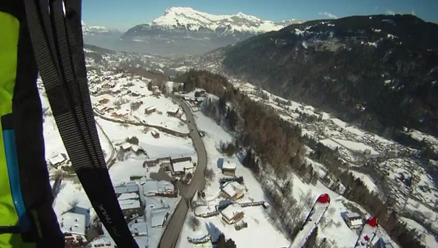 Trois vols en parapente depuis le Mont-Joly (Haute-Savoie) - mars 2013