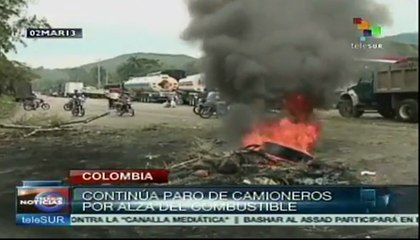 Transportistas inician huelga en Colombia
