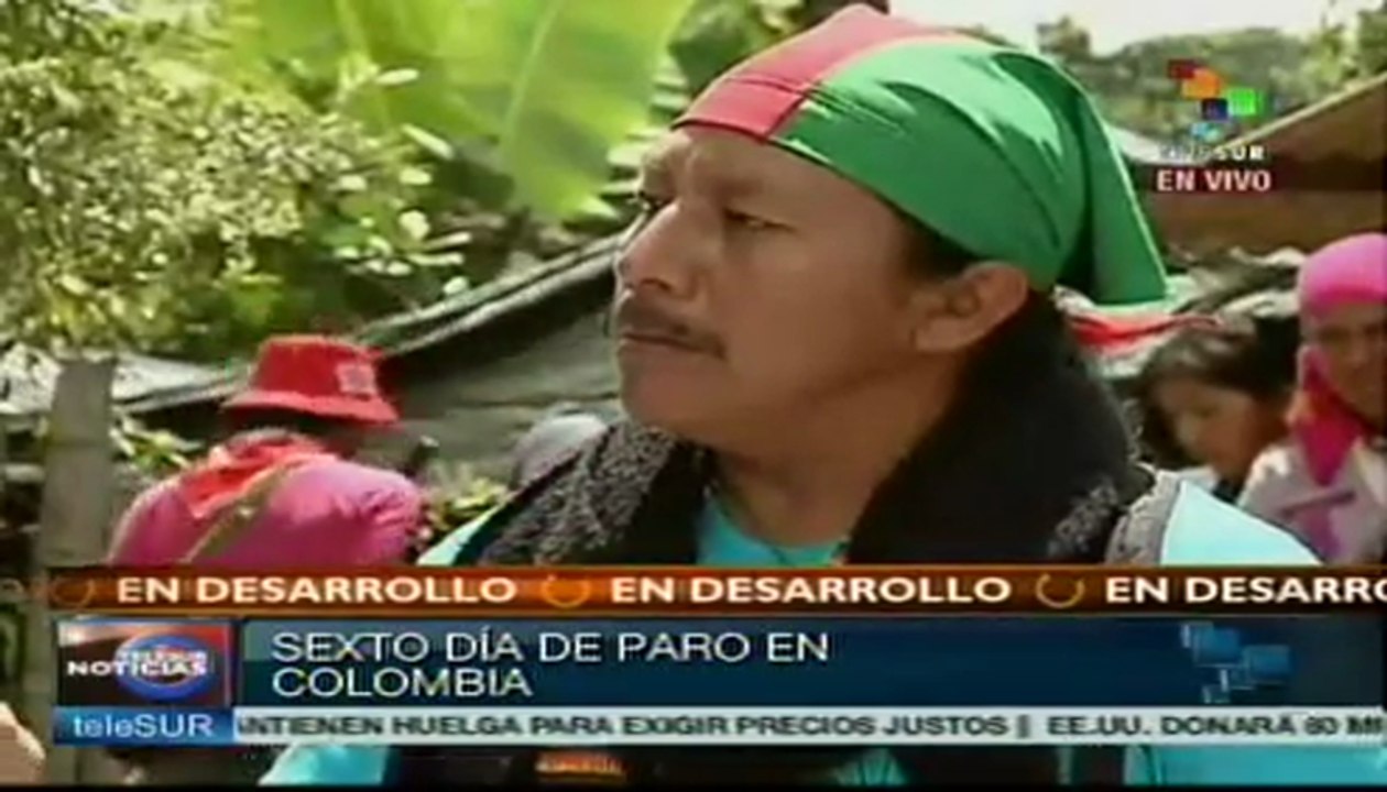 Campesinos indígenas se unen a paro agrario en Colombia