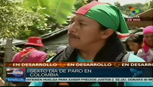 Campesinos indígenas se unen a paro agrario en Colombia
