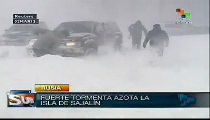 Tormenta de nieve azota isla rusa de Sajalín