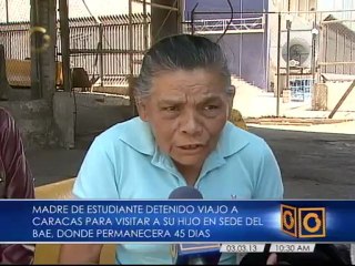 Madre del estudiante detenido: Nicolás, póngase la mano en el corazón y suelte a mi hijo