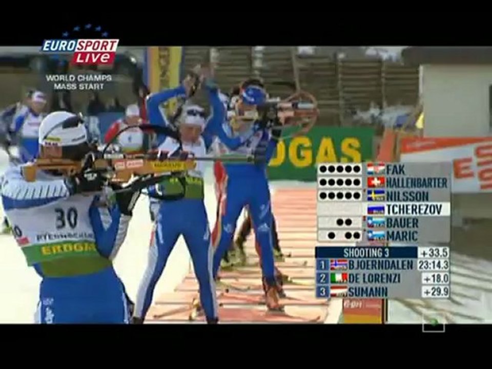 Биатлон ЧМ-2009 Мужской масс-старт