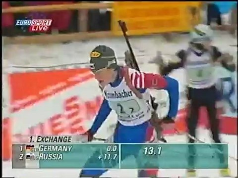 Биатлон ЧМ-2001 Женская эстафета 1