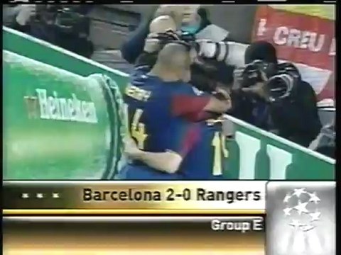 2007 (November 7) Barcelona (Spain) 2-Rangers Glasgow (Scotland) 0 (Champions League)
