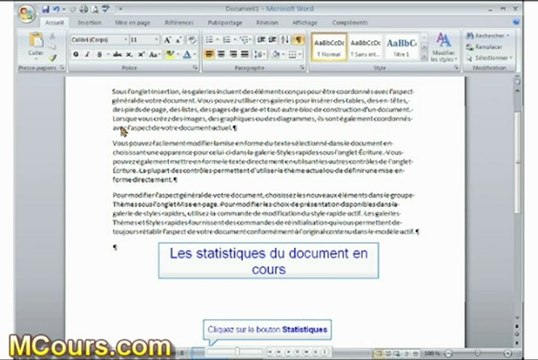 Tutoriel WORD 2007: Cours N°4 Personnaliser la Barre d'état