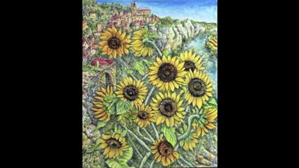 Artist Nerida de Jong talking about St Cirq Lapopie