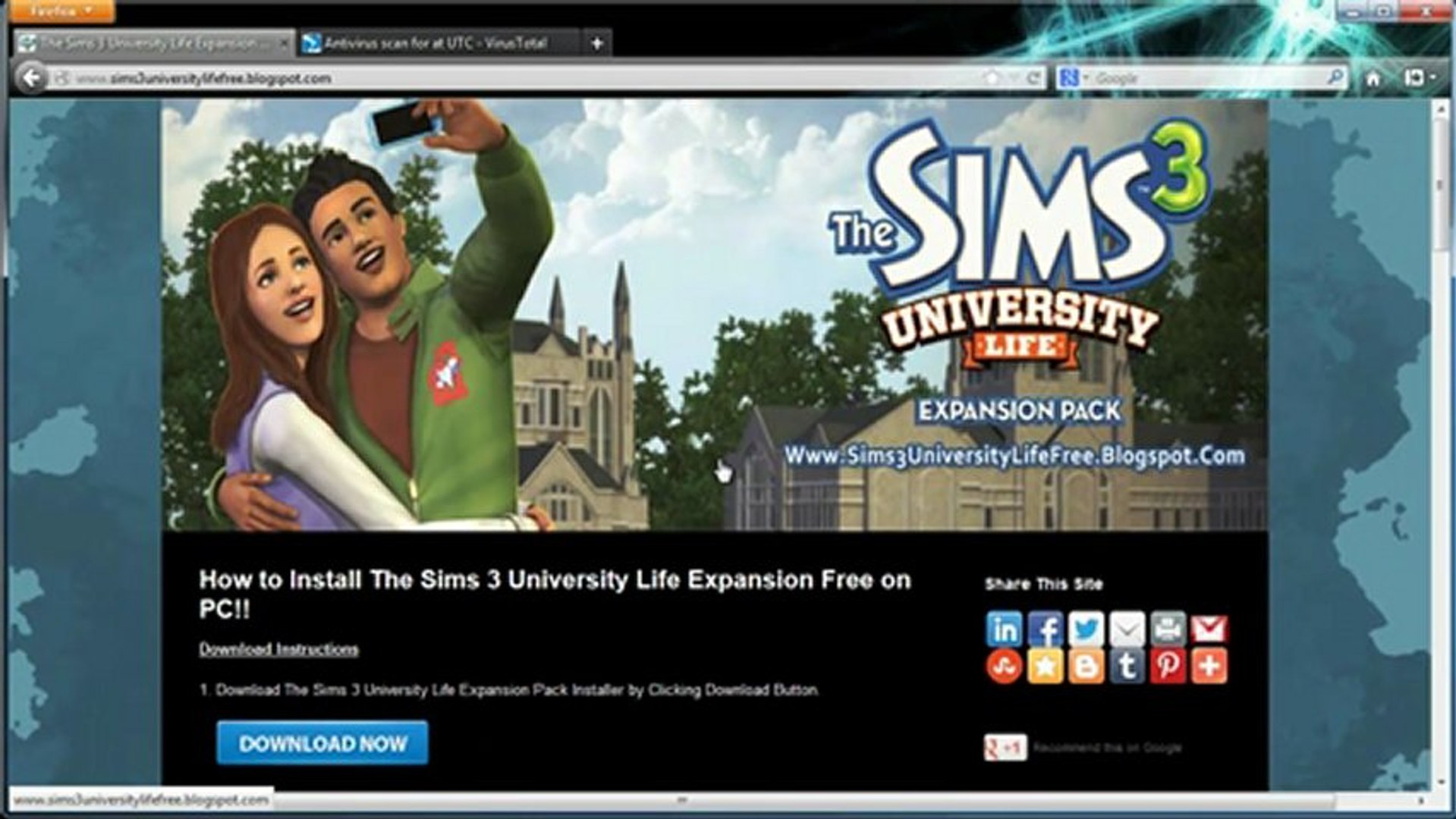 Install The Sims 3 University Life Expansion Pack Free on PC