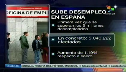 Desempleo en España supera los 5 millones