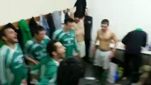 Dans les vestiaires aprés la victoire à Naurouze (score 2 à 1)