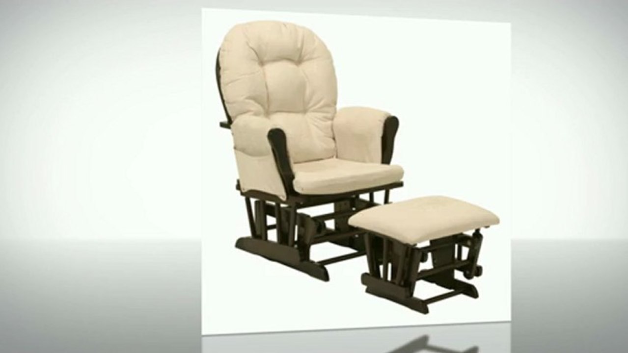 Stork Craft Hoop Glider and Ottoman Set, Espresso:Beige - Overview