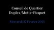 Conseil de Quartier Dupleix / Motte-Piquet du Mercredi 27 Février 2013