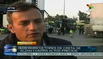 Agricultores de Creta se alzan contra altos precios, Grecia
