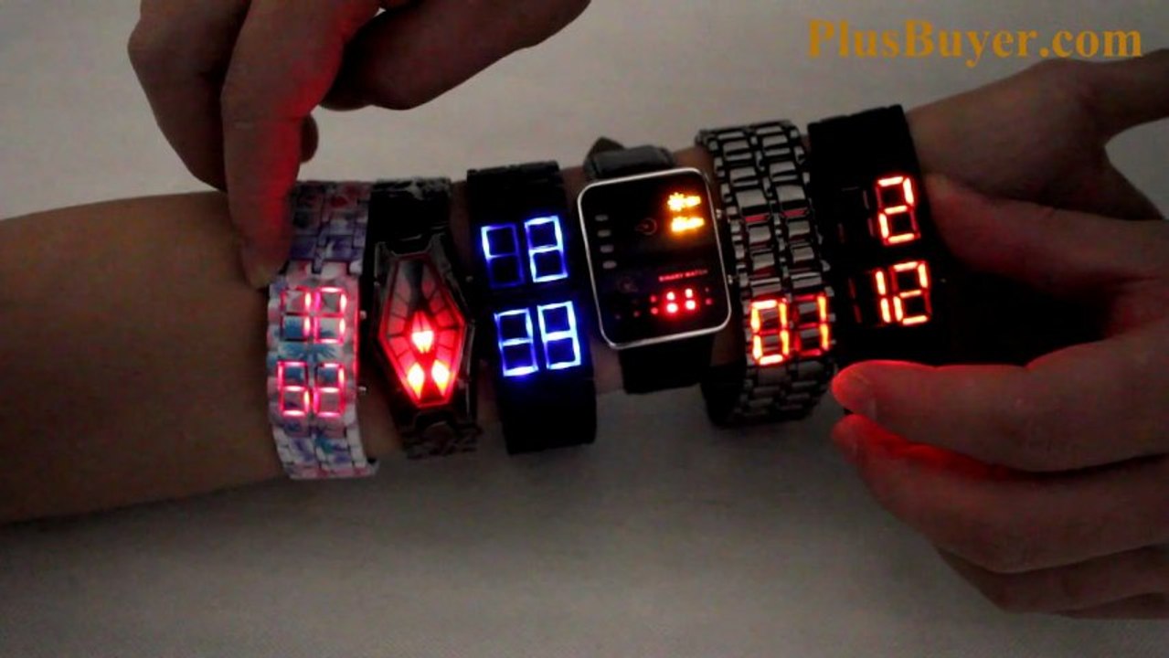 The Singularity - Japanese-inspired LED Watch - Red and Yellow