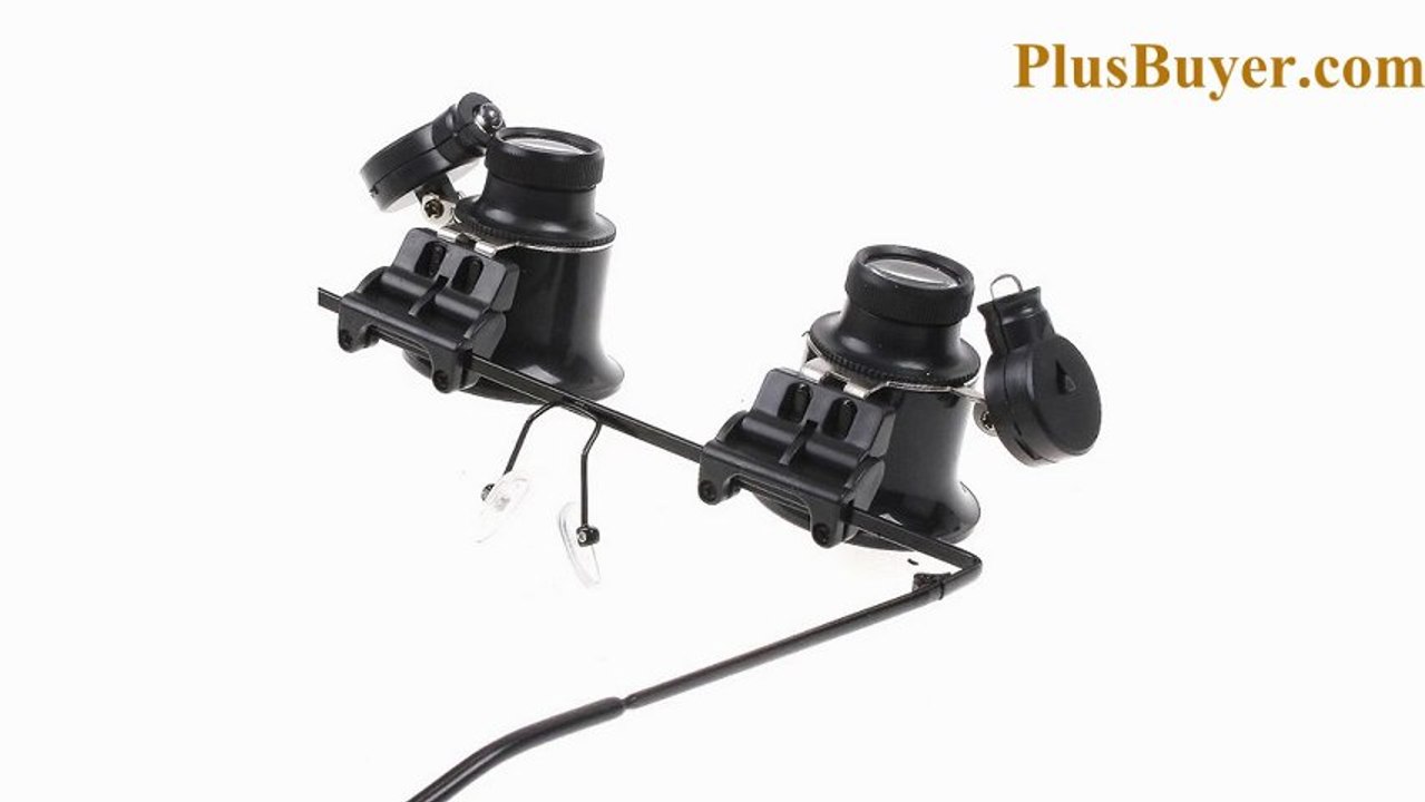 Watch Repair 20X Magnifier White LED Light Glass Loupe Lens