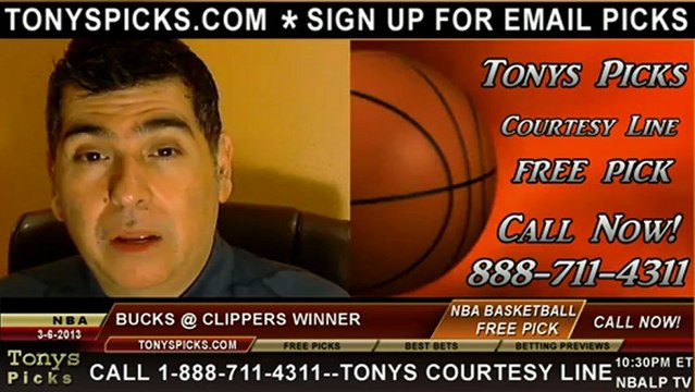 LA Clippers versus Milwaukee Bucks Pick Prediction NBA Pro Basketball Odds Preview 3-6-2013